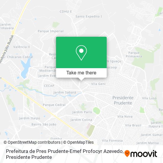 Prefeitura de Pres Prudente-Emef Profocyr Azevedo map