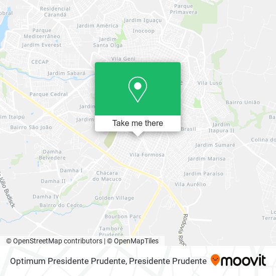 Optimum Presidente Prudente map