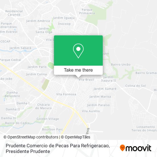 Mapa Prudente Comercio de Pecas Para Refrigeracao