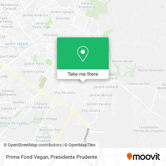 Mapa Prime Food Vegan