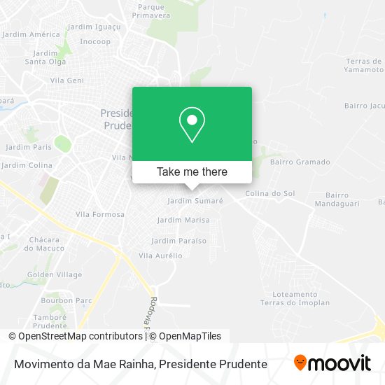 Mapa Movimento da Mae Rainha