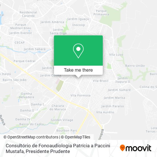 Mapa Consultório de Fonoaudiologia Patrícia a Paccini Mustafa