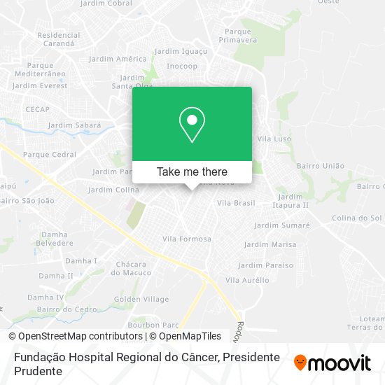 Fundação Hospital Regional do Câncer map