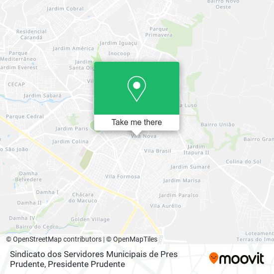 Sindicato dos Servidores Municipais de Pres Prudente map