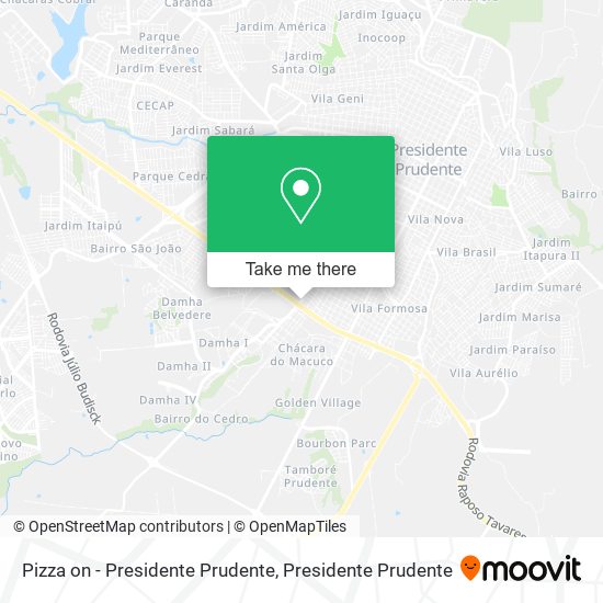 Pizza on - Presidente Prudente map