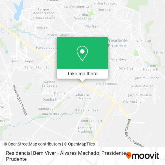 Residencial Bem Viver - Álvares Machado map