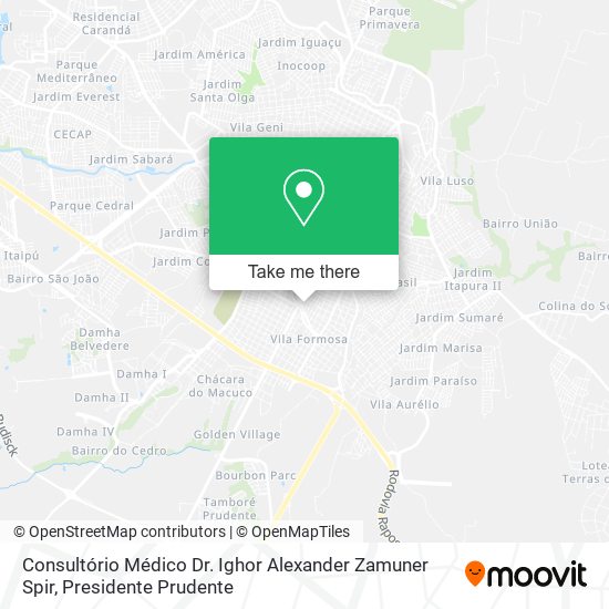 Mapa Consultório Médico Dr. Ighor Alexander Zamuner Spir