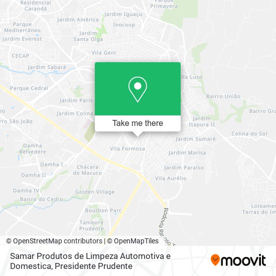 Mapa Samar Produtos de Limpeza Automotiva e Domestica