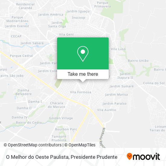 O Melhor do Oeste Paulista map