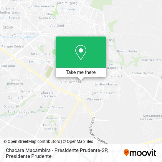 Chacara Macambira - Presidente Prudente-SP map
