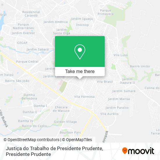 Justiça do Trabalho de Presidente Prudente map