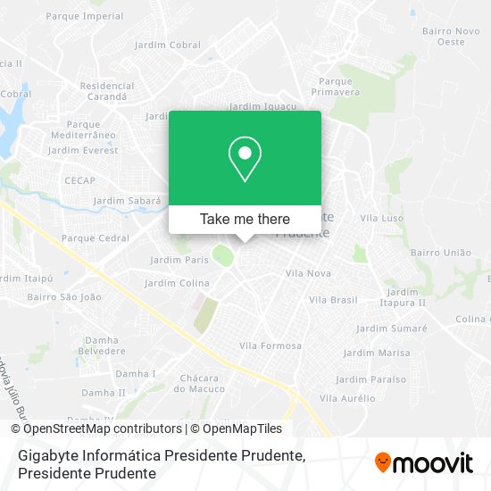 Mapa Gigabyte Informática Presidente Prudente