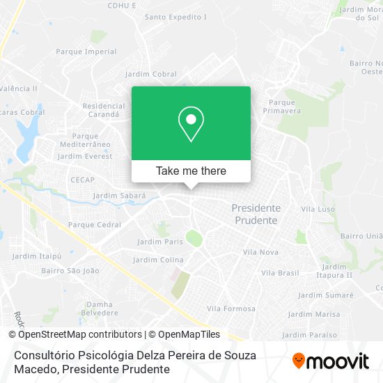 Consultório Psicológia Delza Pereira de Souza Macedo map