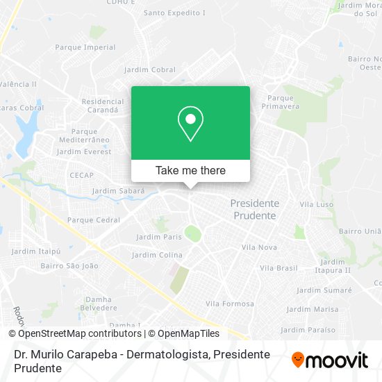 Mapa Dr. Murilo Carapeba - Dermatologista