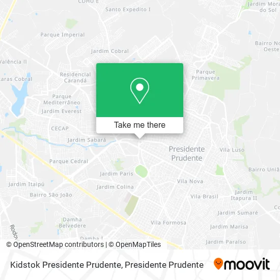 Kidstok Presidente Prudente map