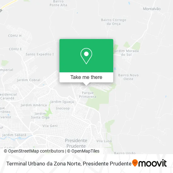 Mapa Terminal Urbano da Zona Norte