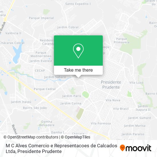 M C Alves Comercio e Representacoes de Calcados Ltda map