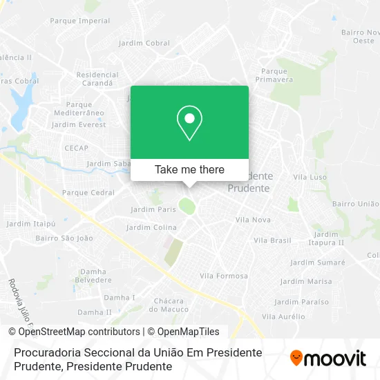 Procuradoria Seccional da União Em Presidente Prudente map
