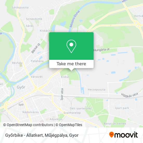Győrbike - Állatkert, Műjégpálya map