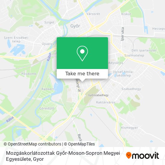 Mozgáskorlátozottak Győr-Moson-Sopron Megyei Egyesülete map