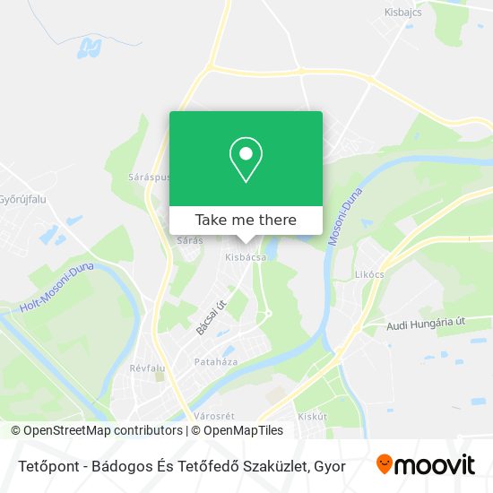 Tetőpont - Bádogos És Tetőfedő Szaküzlet map