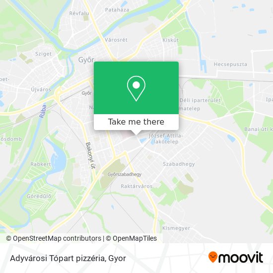 Adyvárosi Tópart pizzéria map