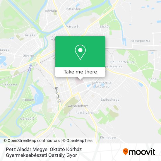 Petz Aladár Megyei Oktató Kórház Gyermeksebészeti Osztály map
