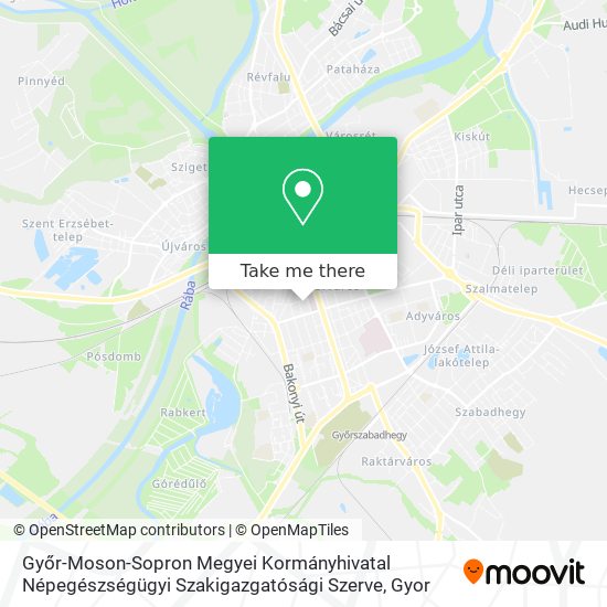 Győr-Moson-Sopron Megyei Kormányhivatal Népegészségügyi Szakigazgatósági Szerve map