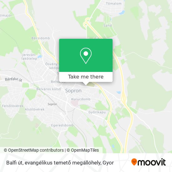 Balfi út, evangélikus temető megállóhely map