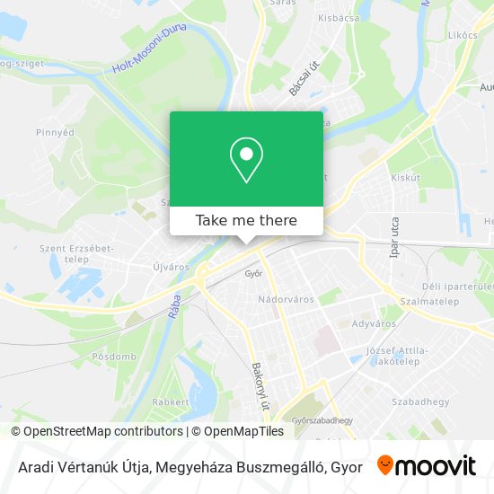 Aradi Vértanúk Útja, Megyeháza Buszmegálló map