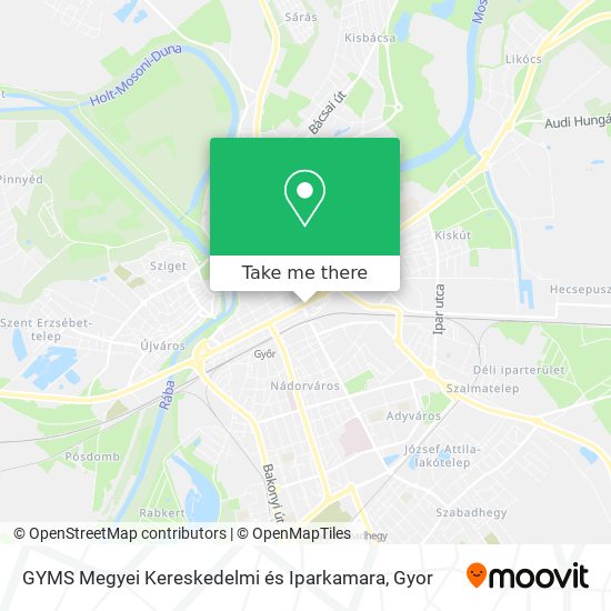 GYMS Megyei Kereskedelmi és Iparkamara map