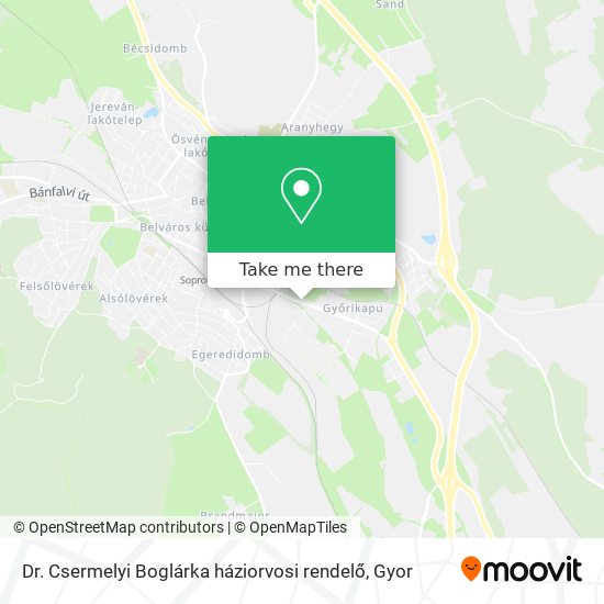 Dr. Csermelyi Boglárka háziorvosi rendelő map