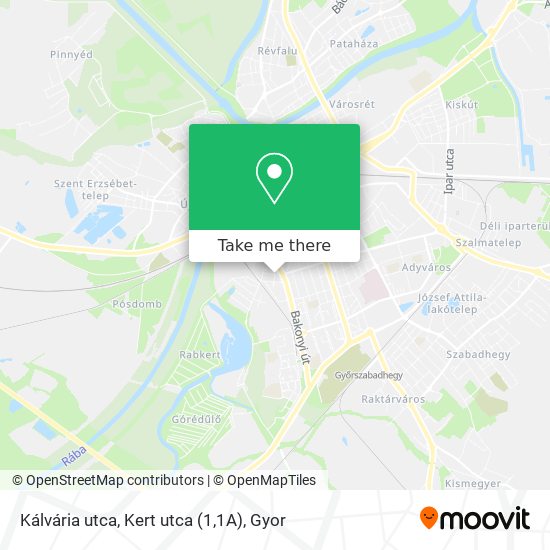 Kálvária utca, Kert utca (1,1A) map