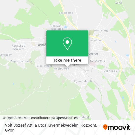 Volt József Attila Utcai Gyermekvédelmi Központ map