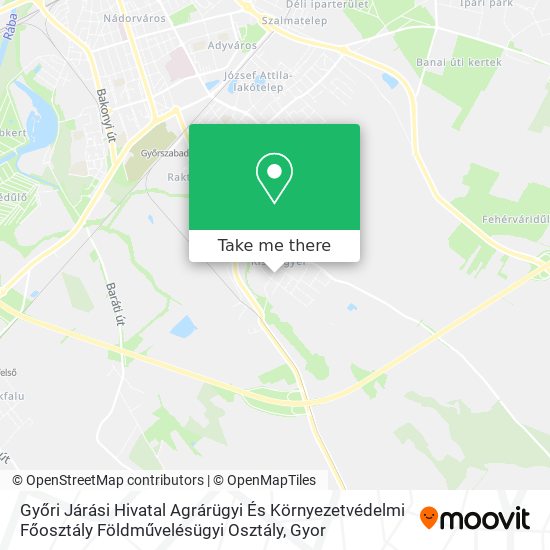 Győri Járási Hivatal Agrárügyi És Környezetvédelmi Főosztály Földművelésügyi Osztály map