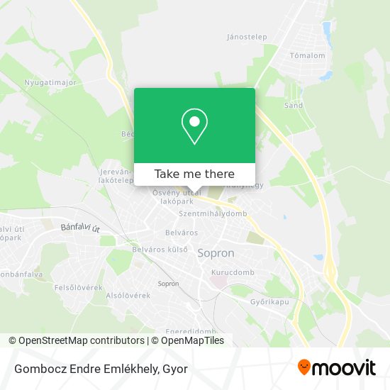 Gombocz Endre Emlékhely map