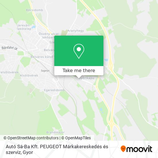 Autó Sá-Ba Kft. PEUGEOT Márkakereskedés és szerviz map