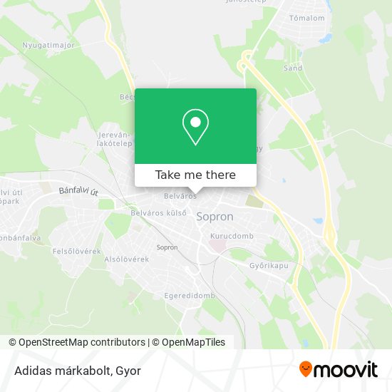 Adidas márkabolt map