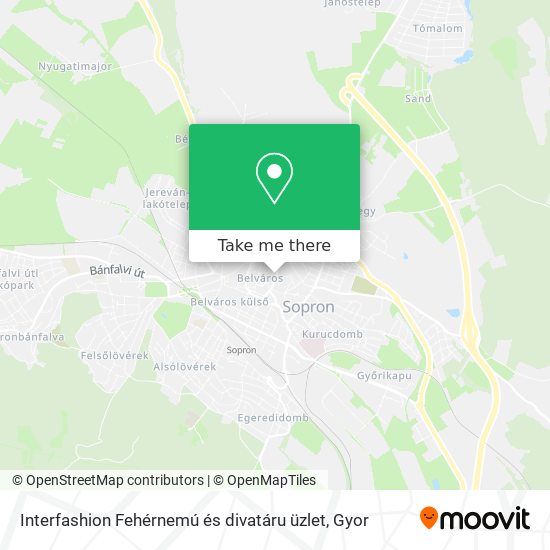 Interfashion Fehérnemú és divatáru üzlet map