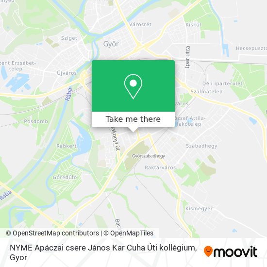 NYME Apáczai csere János Kar Cuha Úti kollégium map