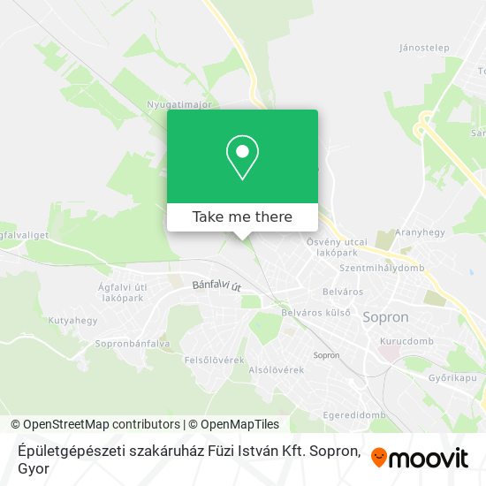 Épületgépészeti szakáruház Füzi István Kft. Sopron map