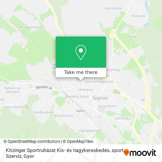 Kitzinger Sportruházat Kis- és nagykereskedés, sport Szervíz map
