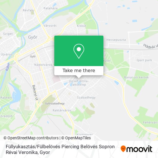 Füllyukasztás / Fülbelövés Piercing Belövés Sopron Révai Veronika map