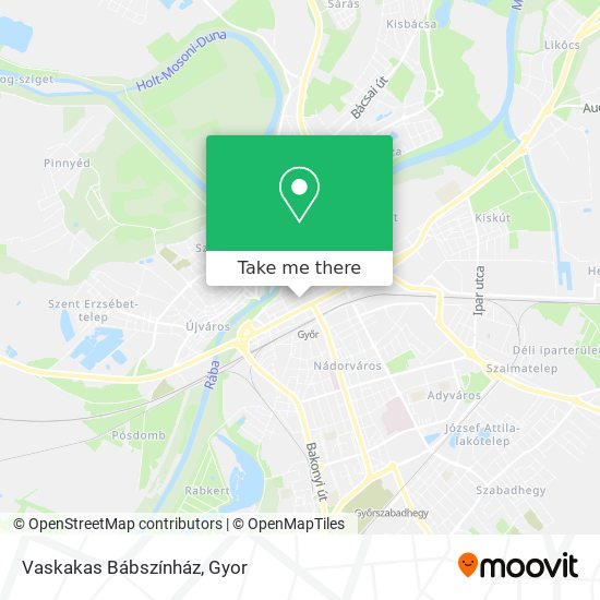 Vaskakas Bábszínház map