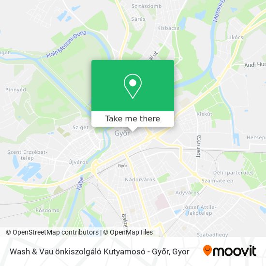 Wash & Vau önkiszolgáló Kutyamosó - Győr map