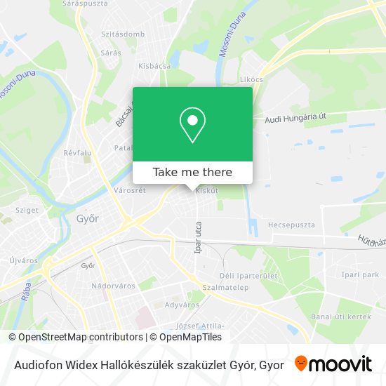 Audiofon Widex Hallókészülék szaküzlet Gyór map