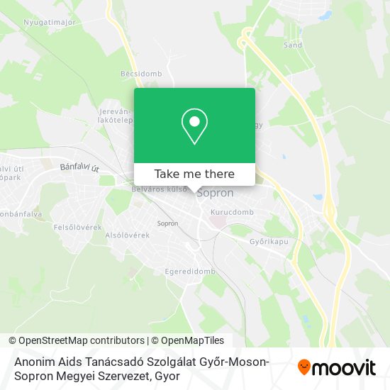Anonim Aids Tanácsadó Szolgálat Győr-Moson-Sopron Megyei Szervezet map