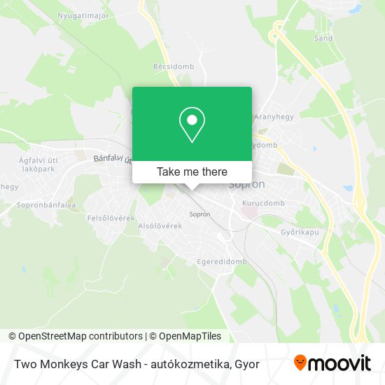 Two Monkeys Car Wash - autókozmetika map