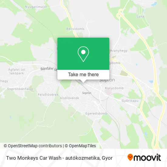 Two Monkeys Car Wash - autókozmetika map
