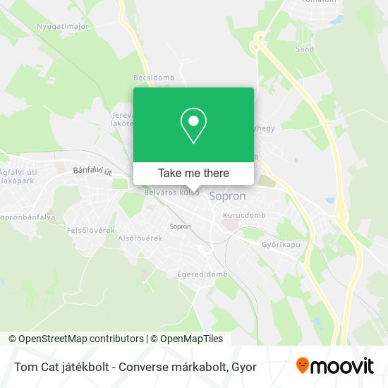 Tom Cat játékbolt - Converse márkabolt map